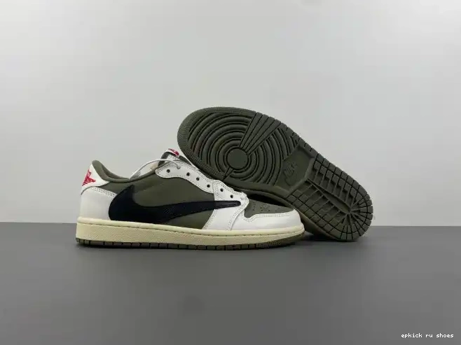 Cheap MEDIUM 1 TRAVIS JORDAN OLIVE LOW DM7866-200 X AIR SCOTT OG 0505